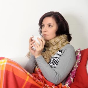 A woman that is cold